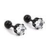 1 PAIR TITANIUM STEEL ZIRCON STUD EARRINGS PIERCING STUD FOR WOMEN ELEGANT JEWELRY