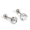 1 PAIR TITANIUM STEEL ZIRCON STUD EARRINGS PIERCING STUD FOR WOMEN ELEGANT JEWELRY