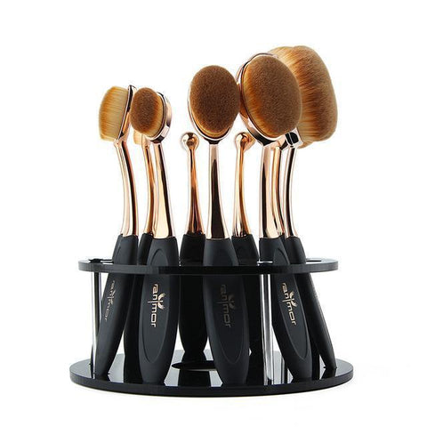 10 PIECE OVAL BRUSH SET - Oval Makeup Brush Set (10-piece)