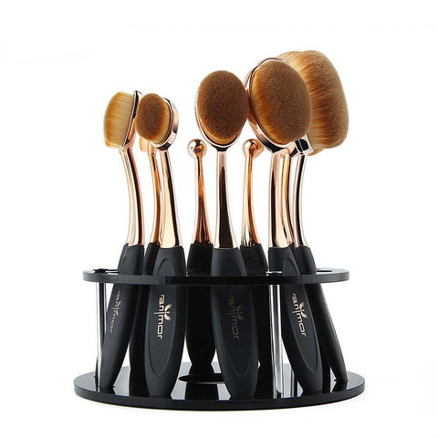 10 PIECE OVAL BRUSH SET - Oval Makeup Brush Set (10-piece)