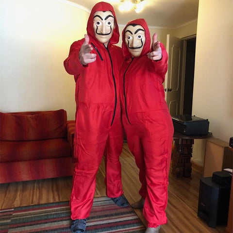 La Casa De Papel Salvador Dali Costume & Face Mask Halloween Adult Cosplay Money Heist