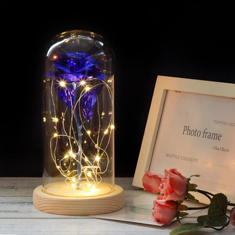 Artificial Rose LED Light Glass