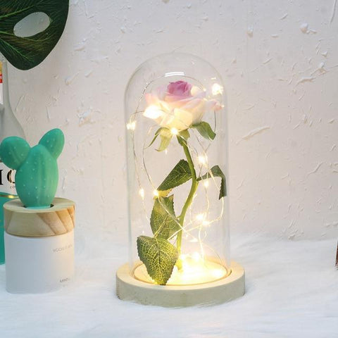 Artificial Rose LED Light Glass