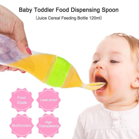 Baby Bottle Leak-proof Food Dispensing Spoon 120ml Juice Feeding Bottle