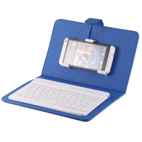 BLUETOOTH PORTABLE WIRELESS KEYBOARD WITH PU LEATHER CASE FOR IPHONE ANDROID MOBILE PHONE