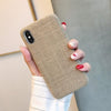 Cloth Texture Ultra Thin Canvas Grid Pattern Case For iPhone