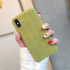 Cloth Texture Ultra Thin Canvas Grid Pattern Case For iPhone