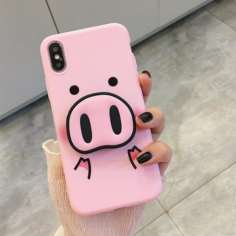 Cute Pig Nose Pop socket Phone Case