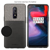 Elegent & Stylish PU Leather Back Case Cover for OnePlus 6 - Black - Luxury pu Leather Back Cover Case