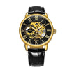 Golden Skeleton Mechanical Watch Men Stainless Steel Strap Luxury