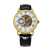 Golden Skeleton Mechanical Watch Men Stainless Steel Strap Luxury