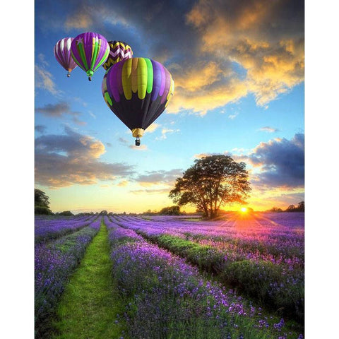 Hot Air Balloon Lavender Field - Van-Go Paint-By-Number Kit