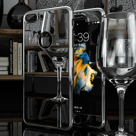 LUXURY MIRROR PLATED iPhone 360 CASE + TEMPERED GLASS