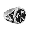 Stainless Steel Viking Battle Axe Ring