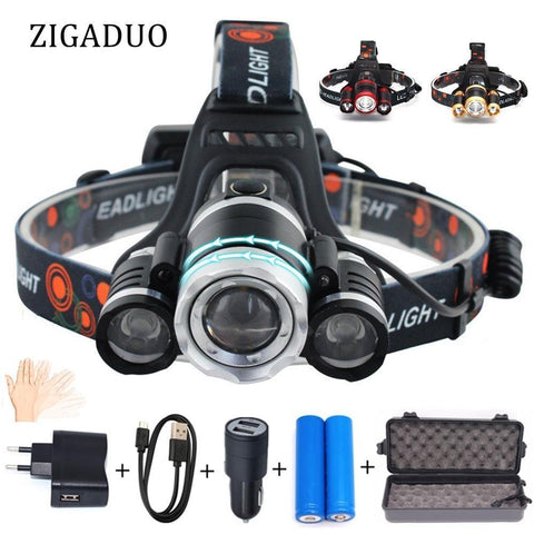 Tactical XML-T6 LED Headlamp - Rechargeable Headlamp