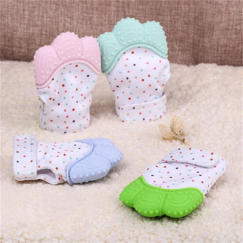 Teething Glove For Infants Fingers With Sound Baby Nursing Mittens Teether Pacifier Newborn