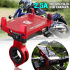 Universal Aluminum Alloy Motorcycle Mount USB Charger Cell Phone Holder for iPhone USB Fast Charging