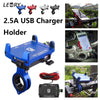 Universal Aluminum Alloy Motorcycle Mount USB Charger Cell Phone Holder for iPhone USB Fast Charging