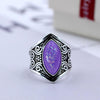 VINTAGE TIBETAN SILVER HEALING CRYSTAL RINGS BOHO ANTIQUE INDIAN MOONSTONE RING FINE JEWELRY GIRLS LADIES