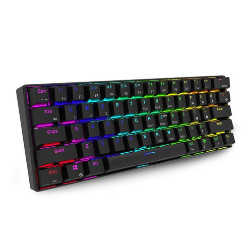 Wireless Bluetooth Mechanical Gaming Mini Portable 60% Keyboard 61 Keys RGB Backlit Blue Brown Red Switch