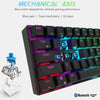 Wireless Bluetooth Mechanical Gaming Mini Portable 60% Keyboard 61 Keys RGB Backlit Blue Brown Red Switch